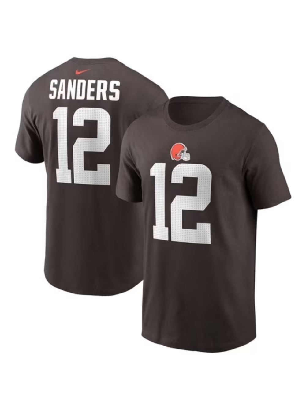 NFL Cleveland Browns #12 Sheduer Sanders Black Football Jersey Tee